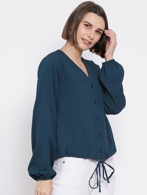 button up solid top - 17341761 - Standard Image - 2