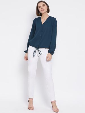 button up solid top - 17341761 - Standard Image - 4