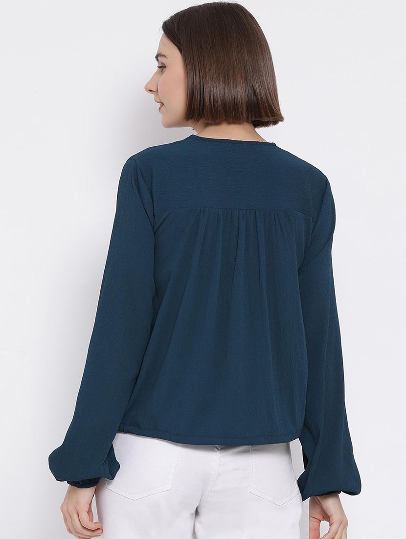 button up solid top - 17341761 - Zoom Image - 3