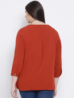 lace panel solid top - 17341797 - Standard Image - 3