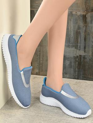blue slip on sports shoes - 17342142 - Standard Image - 5