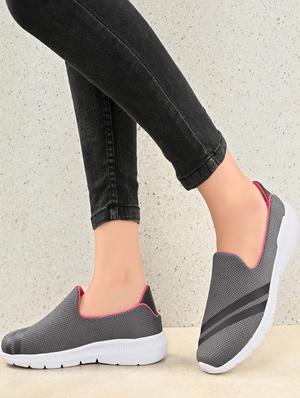 grey slip on sports shoes - 17342151 - Standard Image - 5