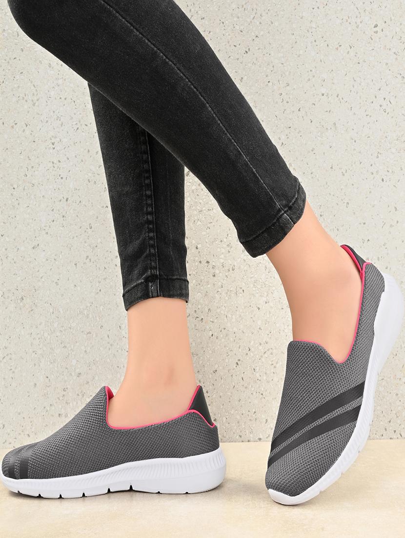 grey slip on sports shoes - 17342151 - Zoom Image - 5