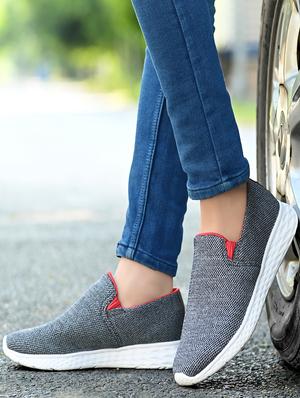 grey slip on sport shoes - 17342165 - Standard Image - 5