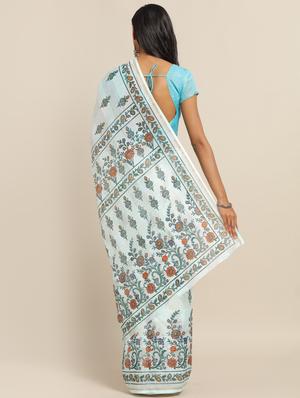 floral printed saree with blouse - 17342310 - Standard Image - 2