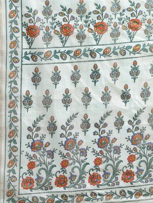 floral printed saree with blouse - 17342310 - Standard Image - 4