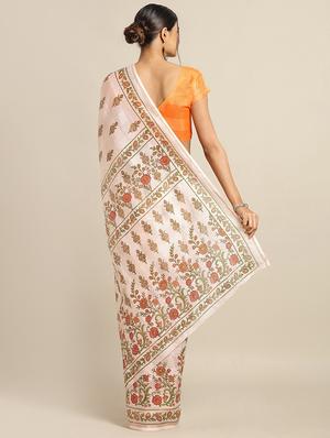 floral printed saree with blouse - 17342311 - Standard Image - 2