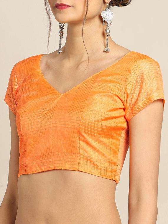 floral printed saree with blouse - 17342311 - Zoom Image - 3
