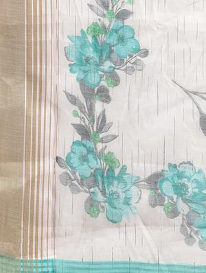 floral printed saree with blouse - 17342317 - Standard Image - 4