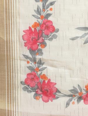 floral printed saree with blouse - 17342318 - Standard Image - 4