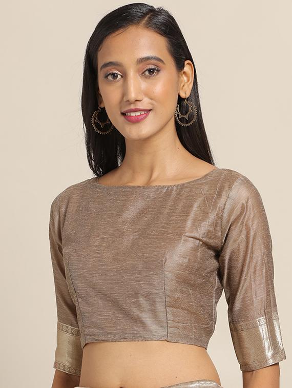 floral banarasi saree with blouse - 17342354 - Zoom Image - 3