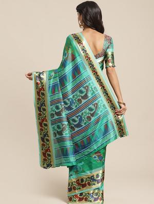 floral printed saree with blouse - 17342363 - Standard Image - 2