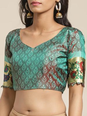 floral printed saree with blouse - 17342363 - Standard Image - 3