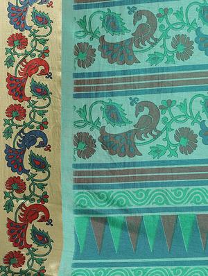 floral printed saree with blouse - 17342363 - Standard Image - 4