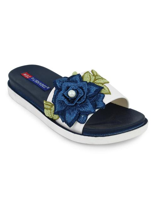 blue slip on slides - 17342569 - Standard Image - 1