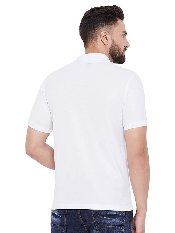 white solid polo t-shirt - 17342813 - Zoom Image - 2