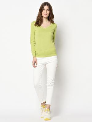 v neck solid top - 17342825 - Standard Image - 4