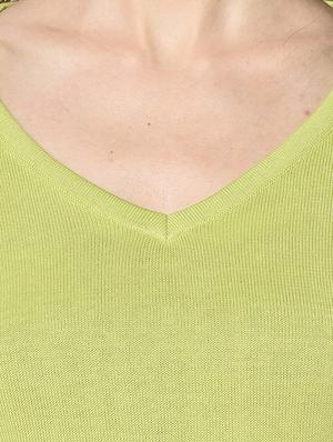v neck solid top - 17342825 - Standard Image - 5