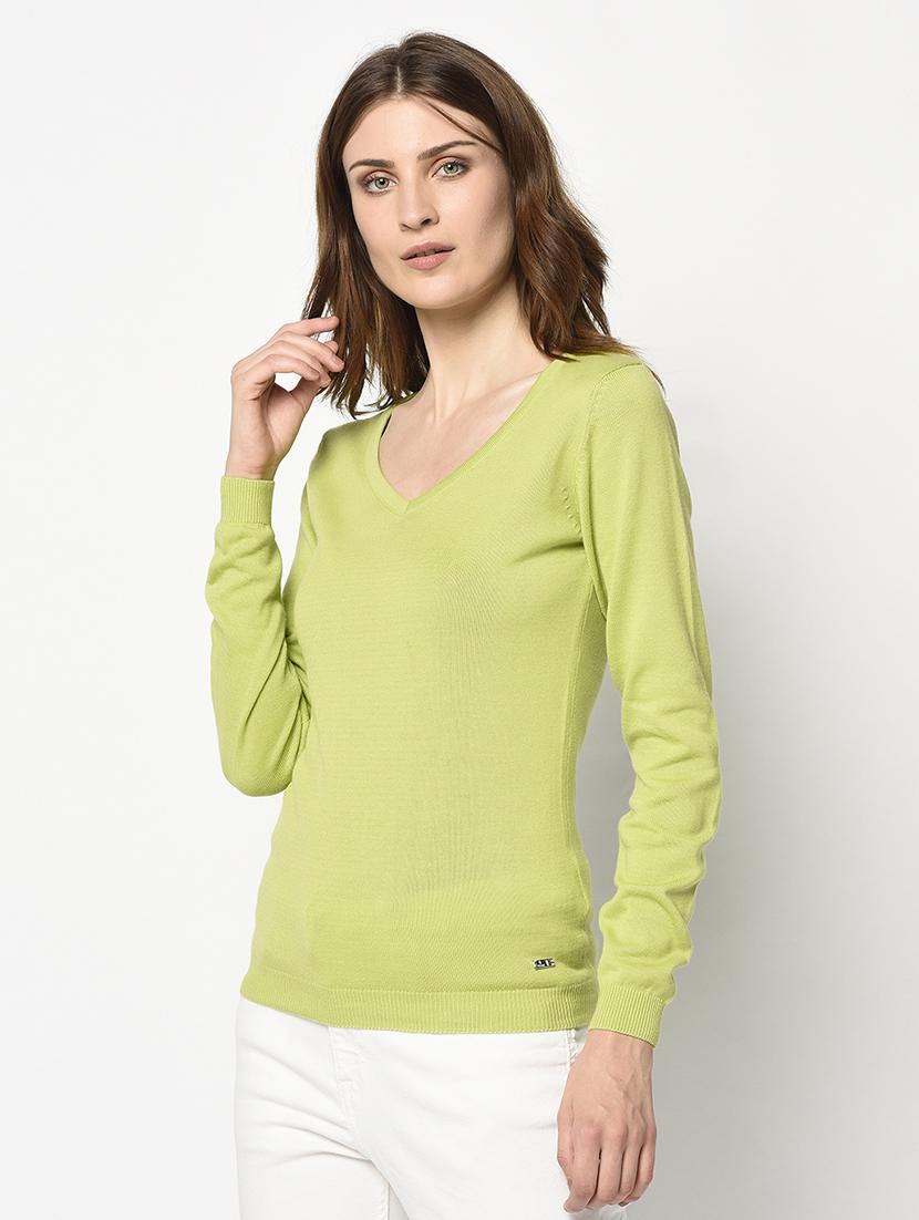 v neck solid top - 17342825 - Zoom Image - 2
