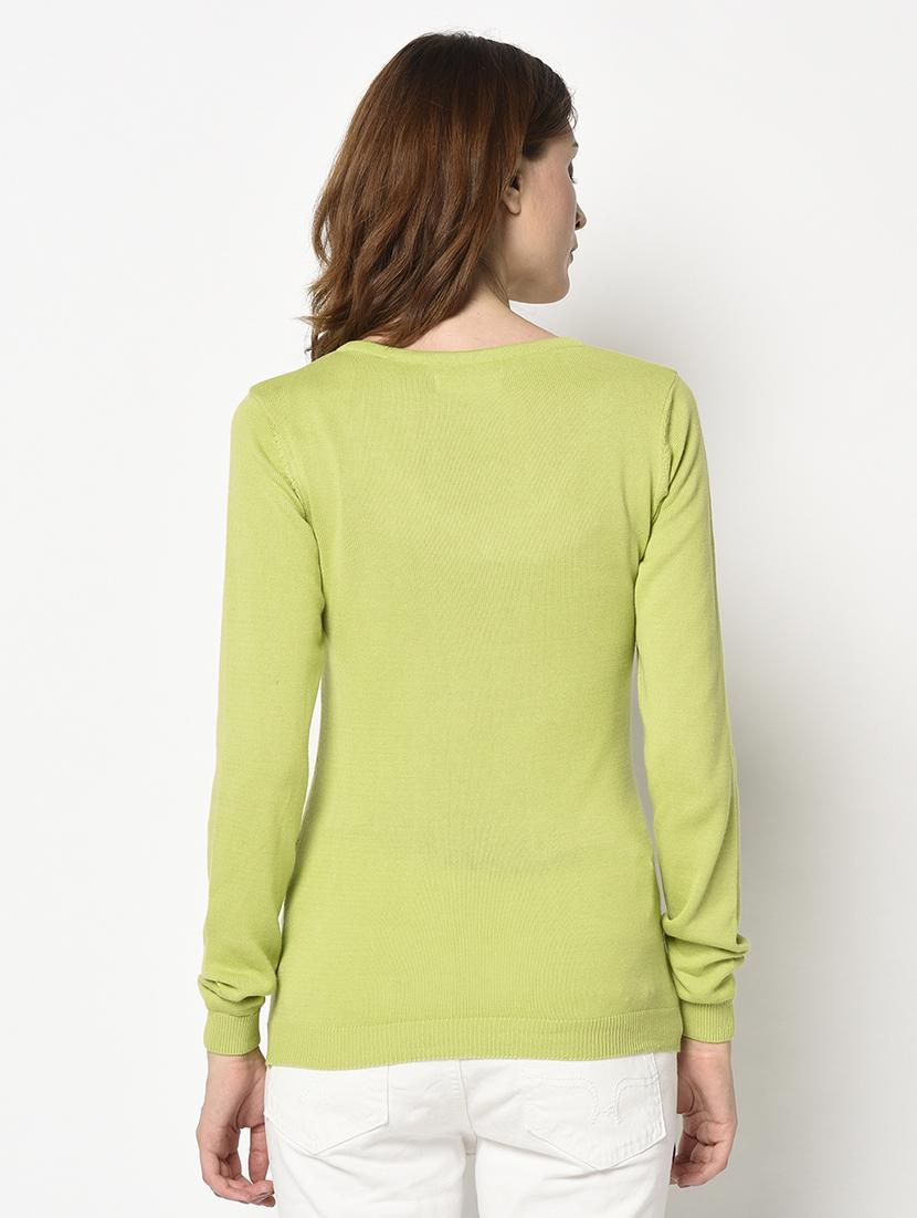 v neck solid top - 17342825 - Zoom Image - 3