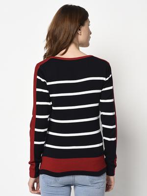 round neck striped top - 17342841 - Standard Image - 3