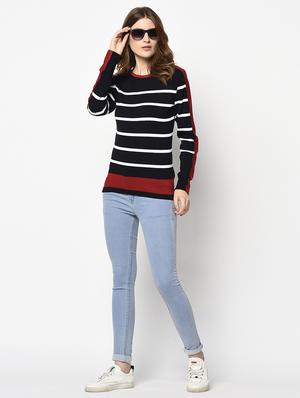 round neck striped top - 17342841 - Standard Image - 4
