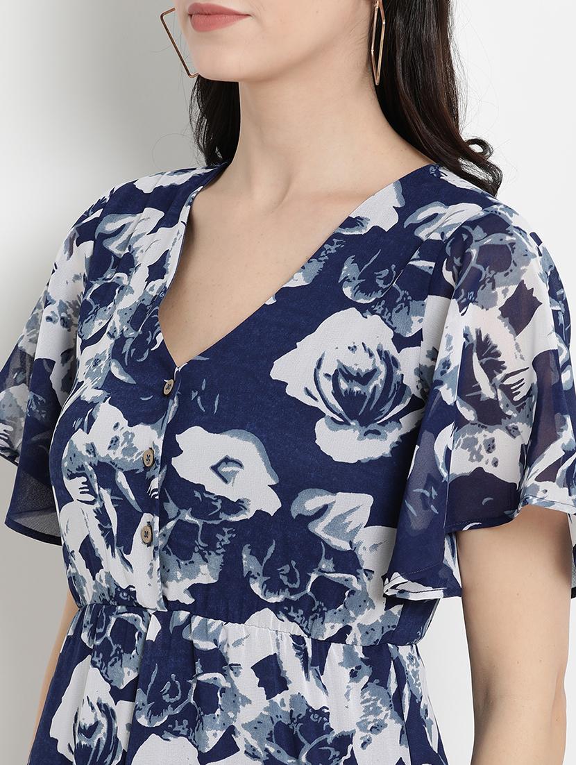 bell sleeved floral fit & flare dress - 17342884 - Zoom Image - 6