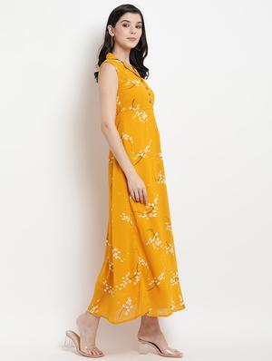 v-neck floral fit & flare dress - 17342886 - Standard Image - 3