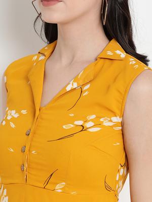 v-neck floral fit & flare dress - 17342886 - Standard Image - 6