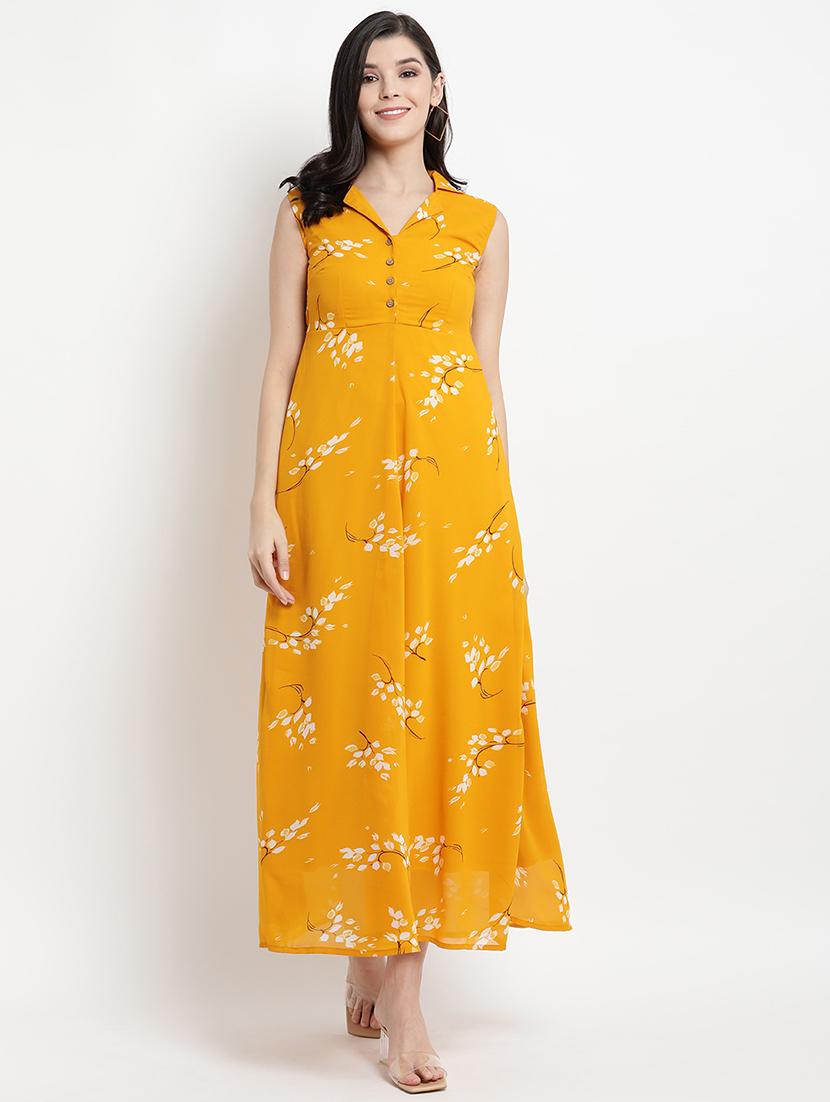 v-neck floral fit & flare dress - 17342886 - Zoom Image - 1