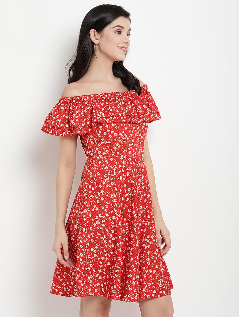 off shoulder floral flared dress - 17342889 - Zoom Image - 2