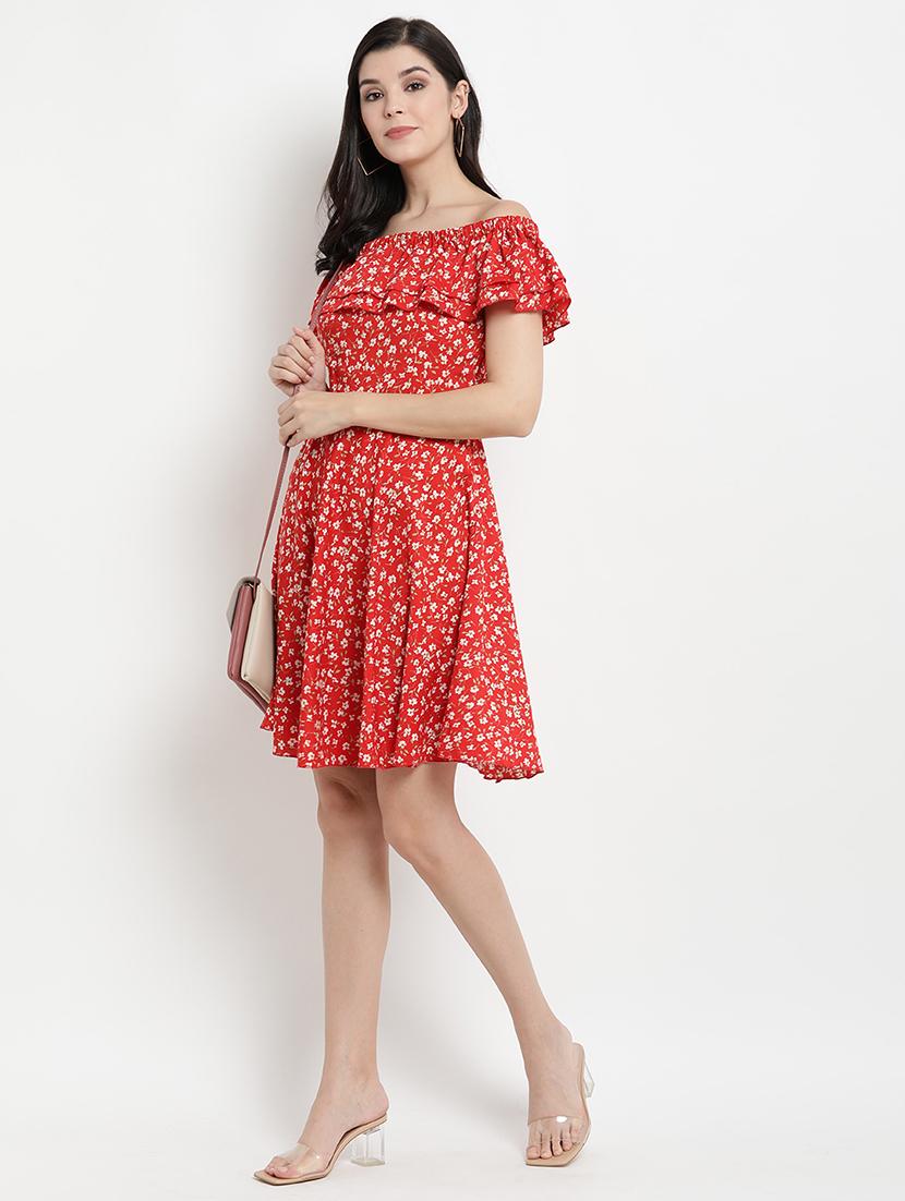 off shoulder floral flared dress - 17342889 - Zoom Image - 5