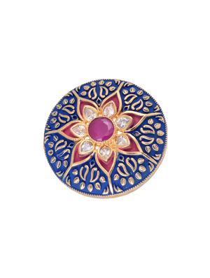 blue brass finger ring - 17342897 - Standard Image - 3