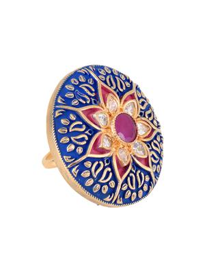 blue brass finger ring - 17342897 - Standard Image - 4