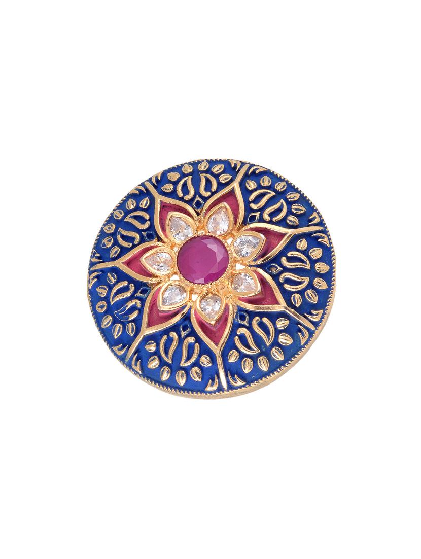 blue brass finger ring - 17342897 - Zoom Image - 3