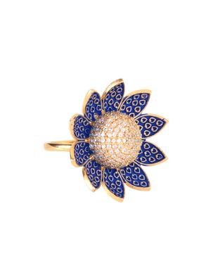 blue brass finger ring - 17342901 - Standard Image - 4
