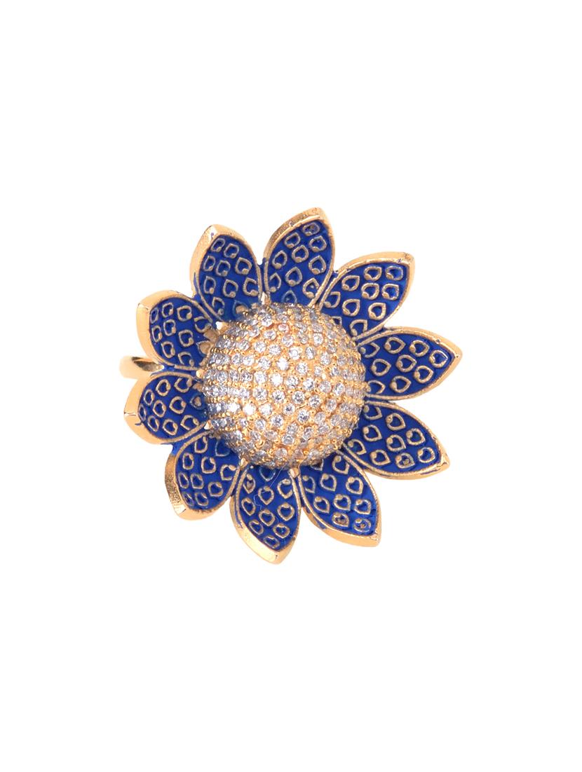 blue brass finger ring - 17342901 - Zoom Image - 2