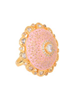 pink brass finger ring - 17342904 - Standard Image - 4