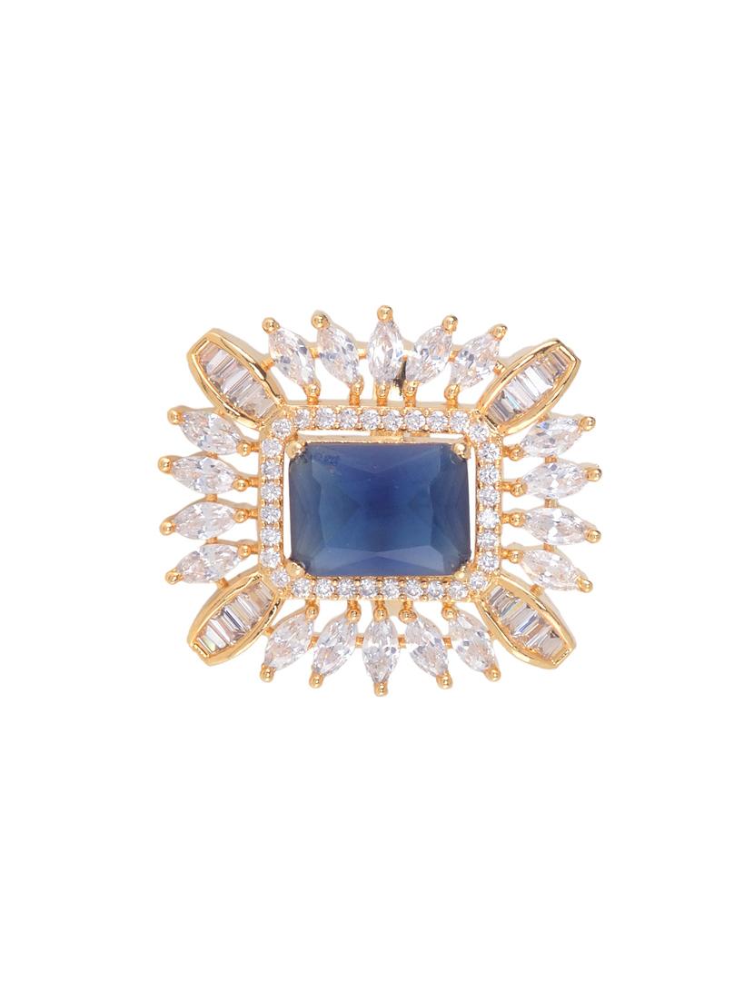 blue brass finger ring - 17342907 - Zoom Image - 3