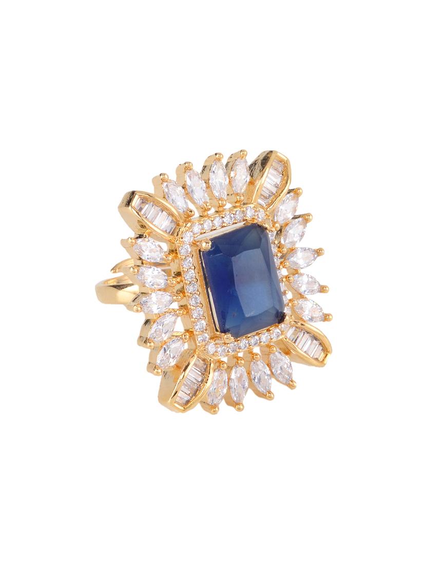 blue brass finger ring - 17342907 - Zoom Image - 4