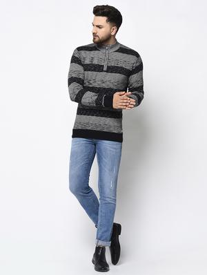 grey striped pullover - 17342930 - Standard Image - 4