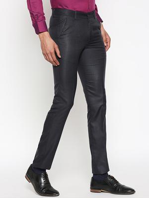 black solid flat front trousers formal trouser - 17342969 - Standard Image - 2