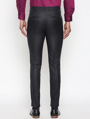 black solid flat front trousers formal trouser - 17342969 - Standard Image - 4