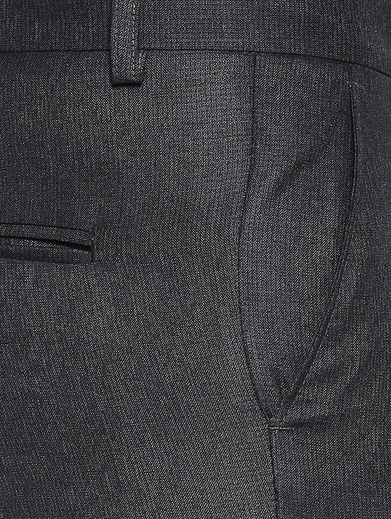 black solid flat front trousers formal trouser - 17342969 - Zoom Image - 6
