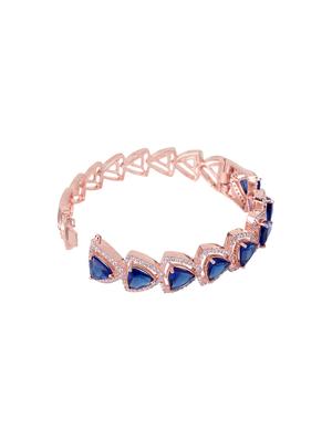 blue brass bangle bracelet - 17343018 - Standard Image - 3