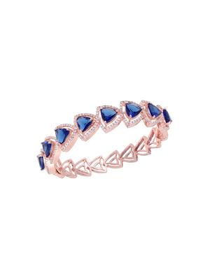 blue brass bangle bracelet - 17343018 - Standard Image - 4