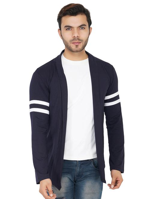 navy blue taped shrug - 17343051 - Standard Image - 1