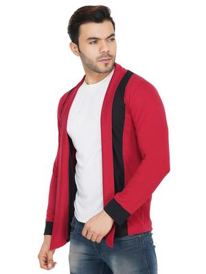 red color block shrug - 17343077 - Standard Image - 2