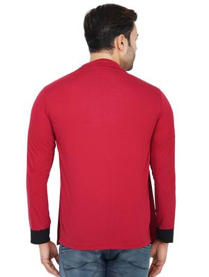 red color block shrug - 17343077 - Standard Image - 3