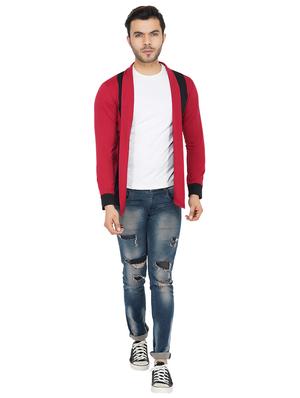 red color block shrug - 17343077 - Standard Image - 4